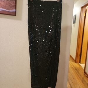 RACHEL Rachel Roy Sparkling Black Maxi Skirt